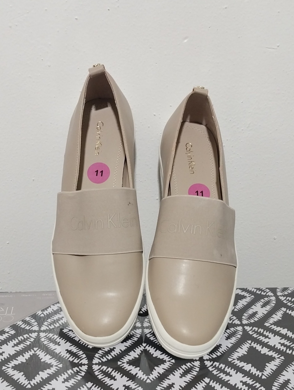 Calvin Klein Women's Slip-On Moccasins in Beige